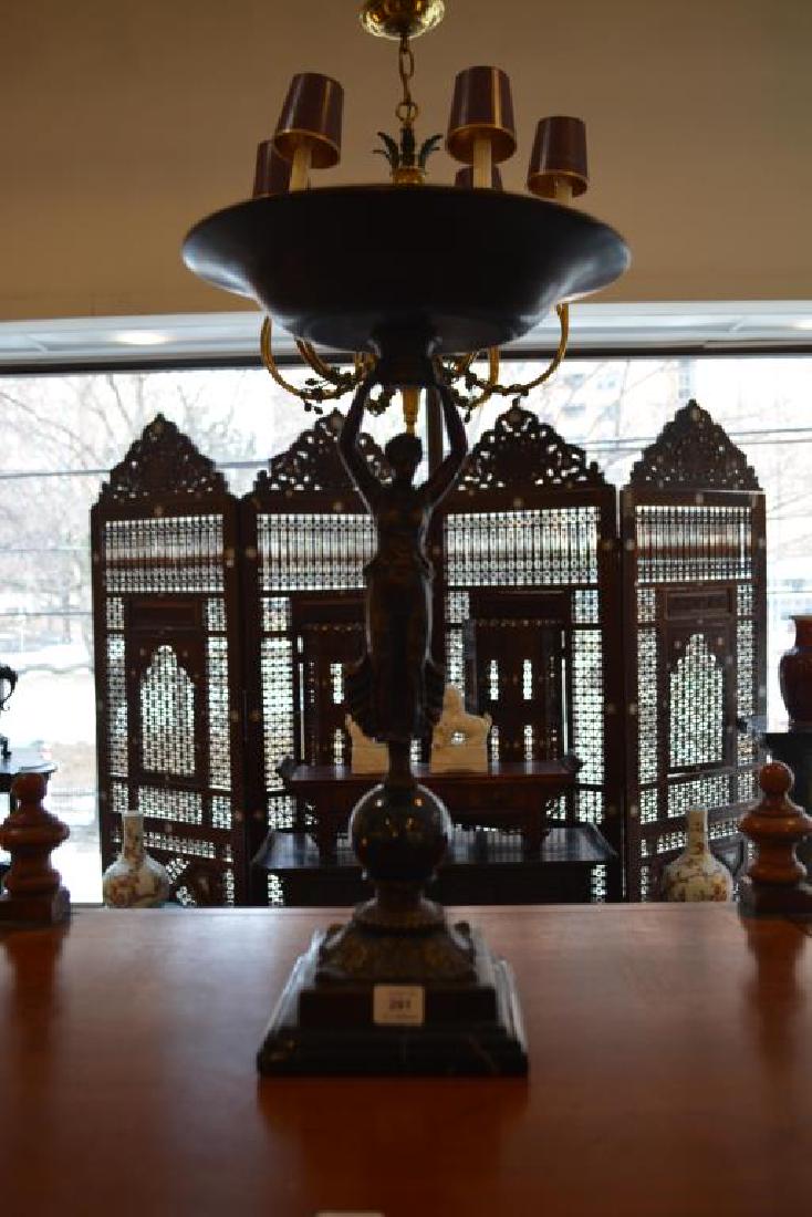 Bronze figural tazza on black marble base (1 of 1)