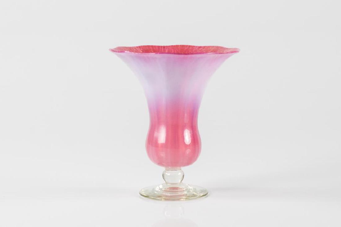 Tiffany Favrile glass footed vase (1 of 4)