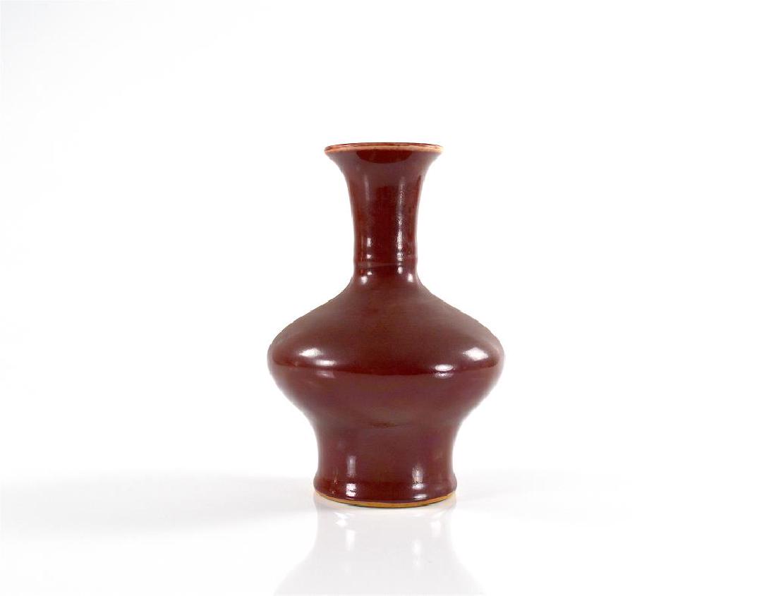 CHINESE COPPER RED GLAZED PORCELAIN VASE (1 of 4)