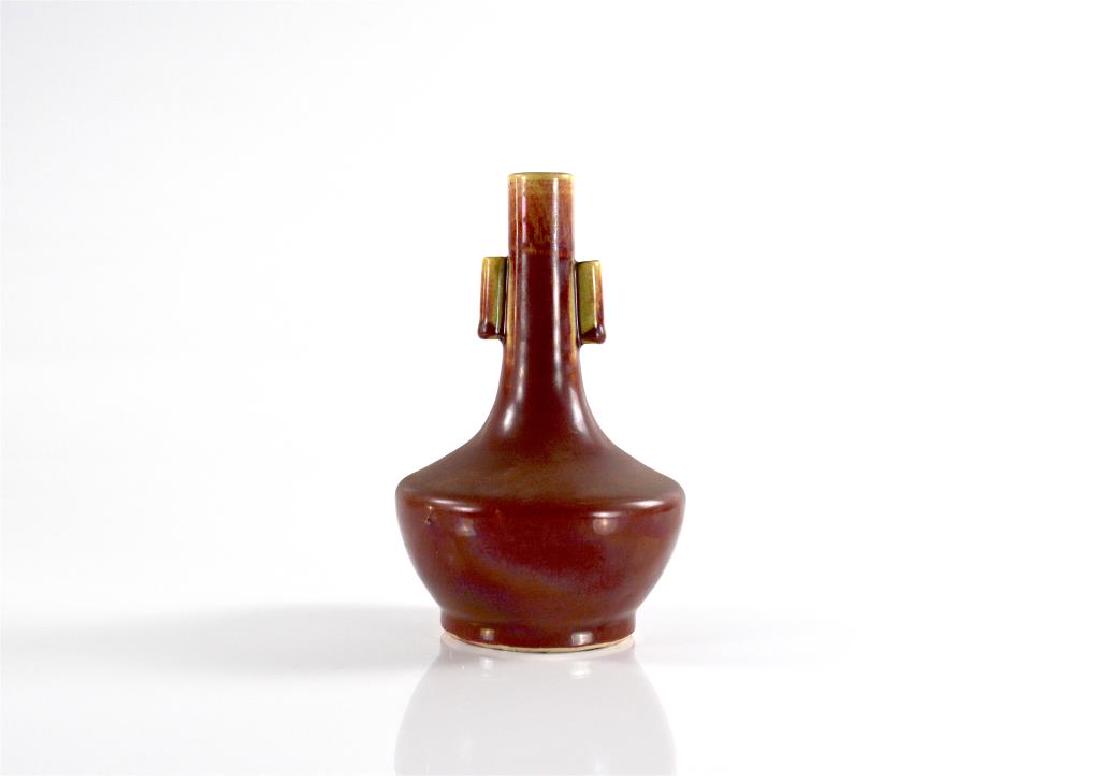CHINESE RED FLAMBE GLAZED PORCELAIN VASE (1 of 5)