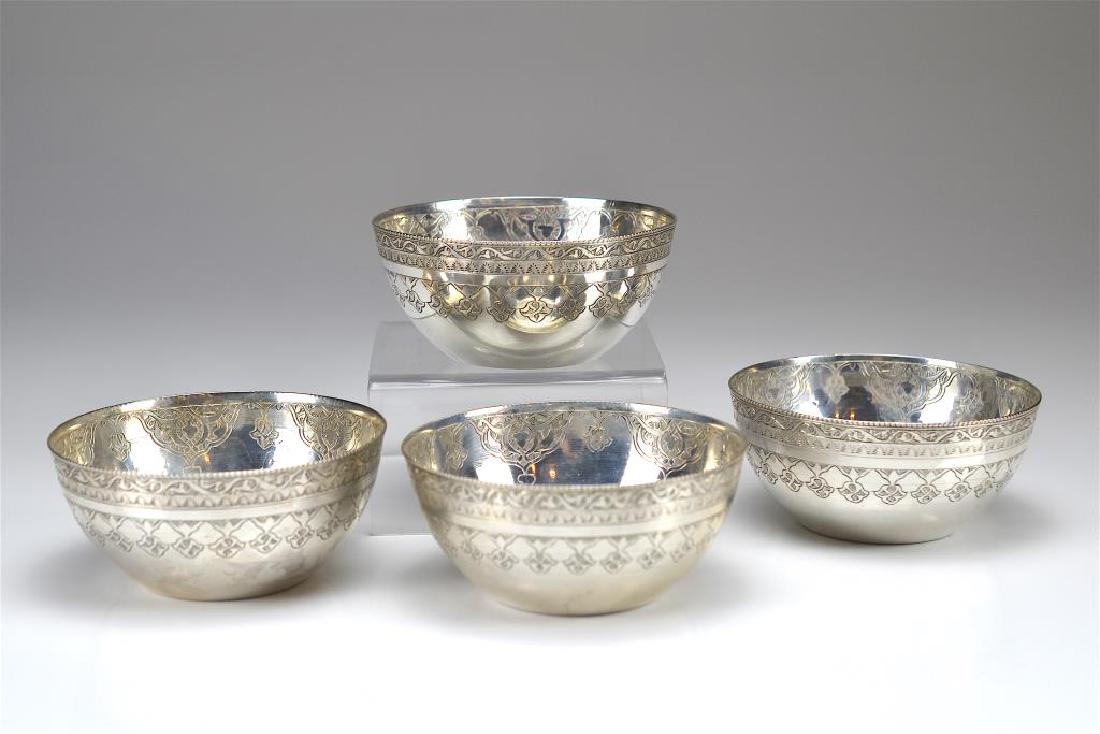 Four Islamic silver finger bowls (1 of 4)