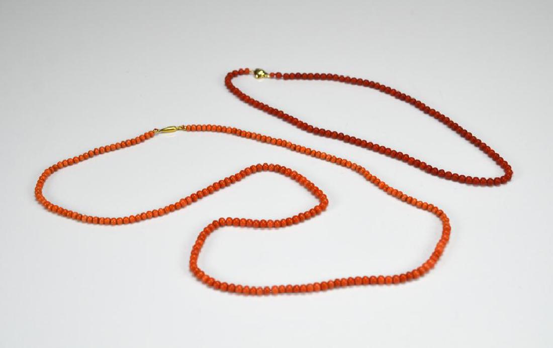 Two coral bead necklaces (1 of 2)