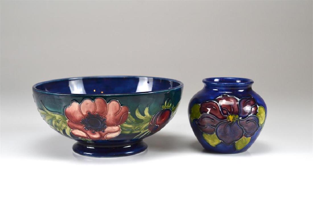 Moorcroft pottery Anemone bowl w/ Clematis vase (1 of 4)