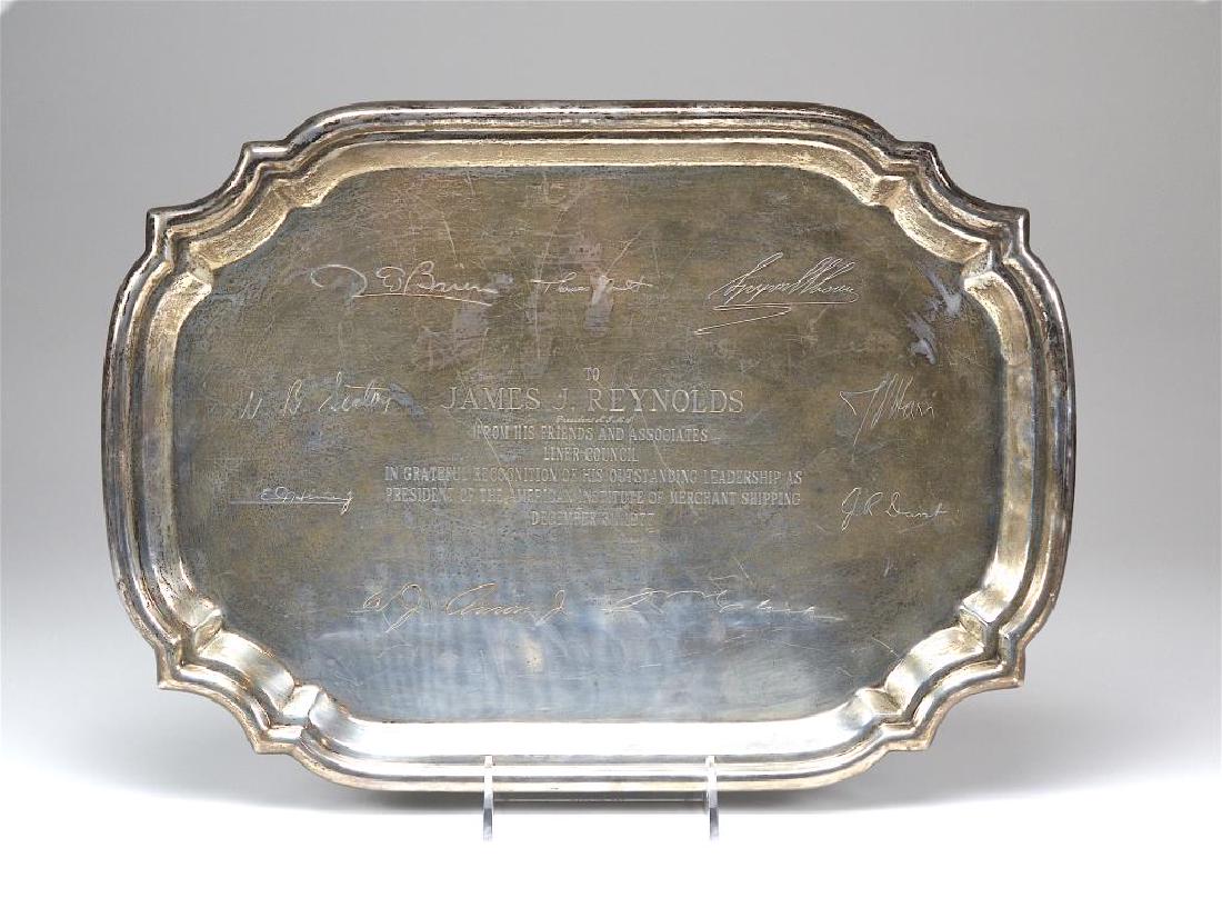 Poole Queen Anne silver presentation serving tray (1 of 4)