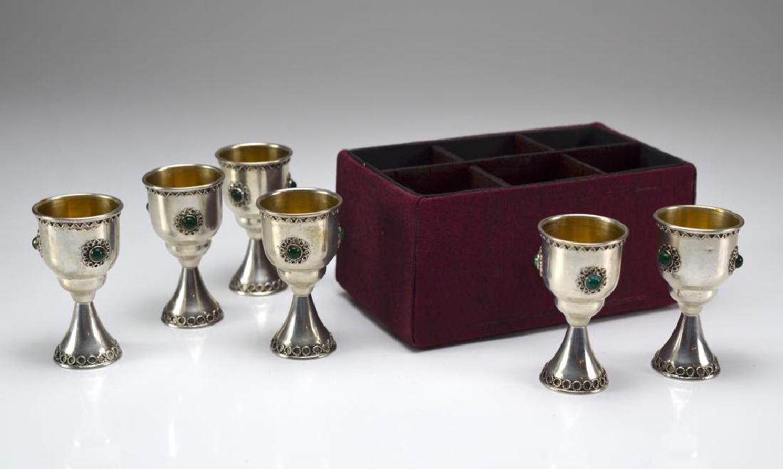 Six Israeli silver kiddush cups (1 of 3)