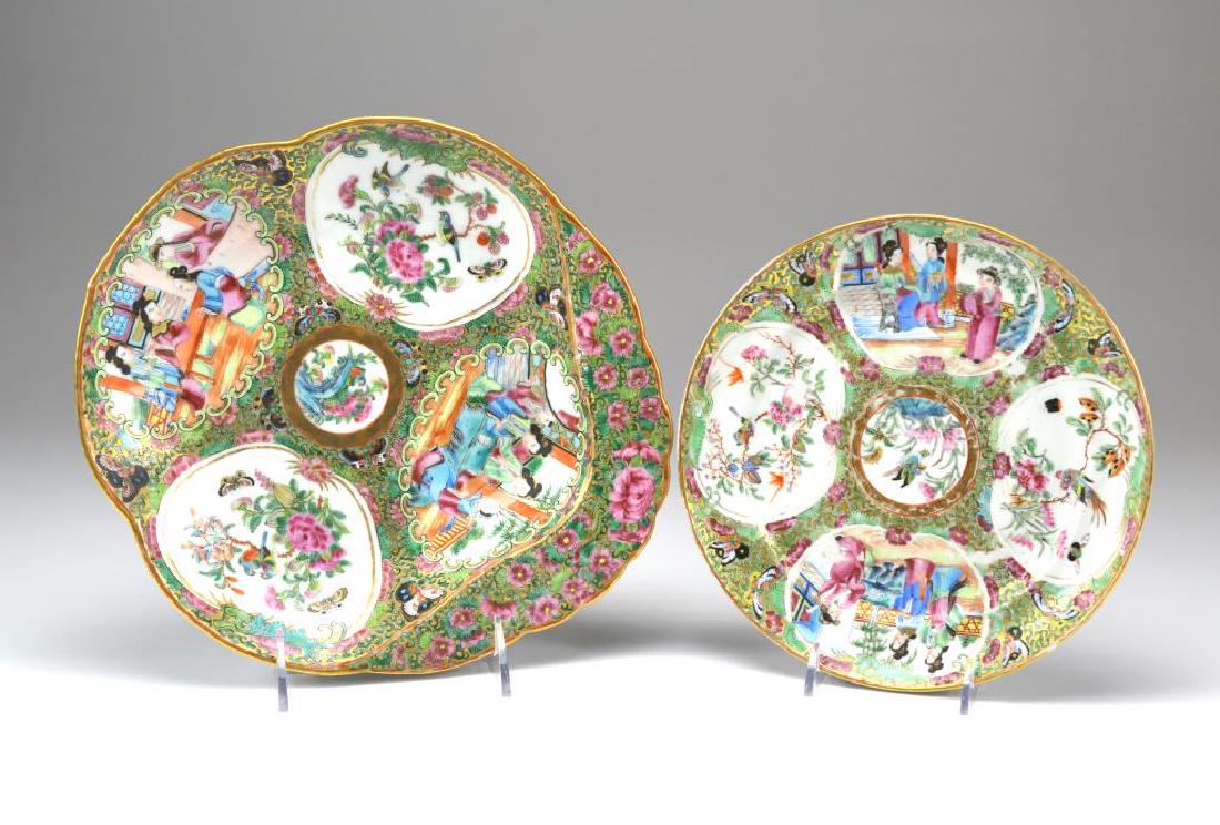 Two Canton famille rose medallion porcelain dishes (1 of 5)