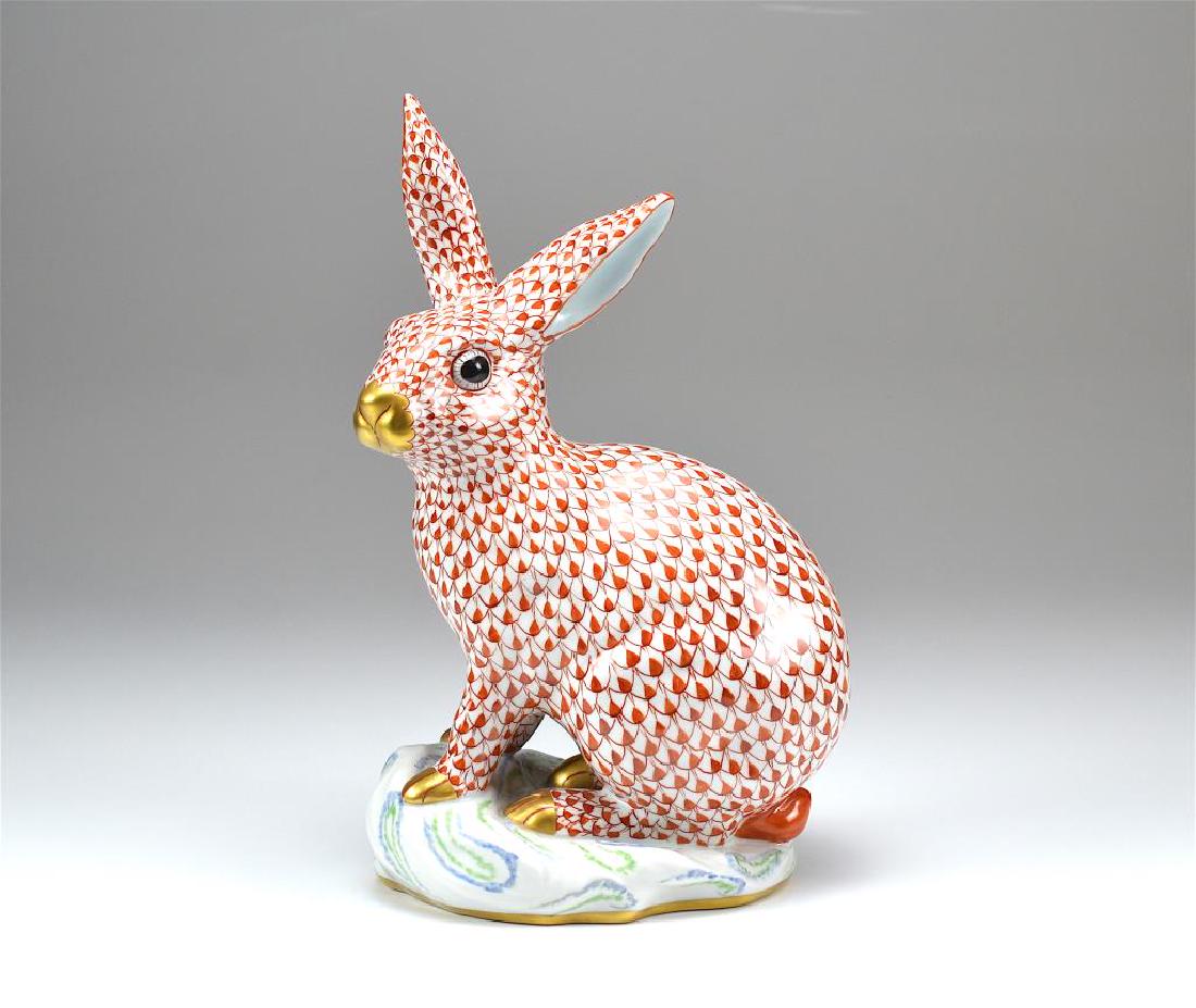 Herend porcelain fish scale pattern rabbit (1 of 3)
