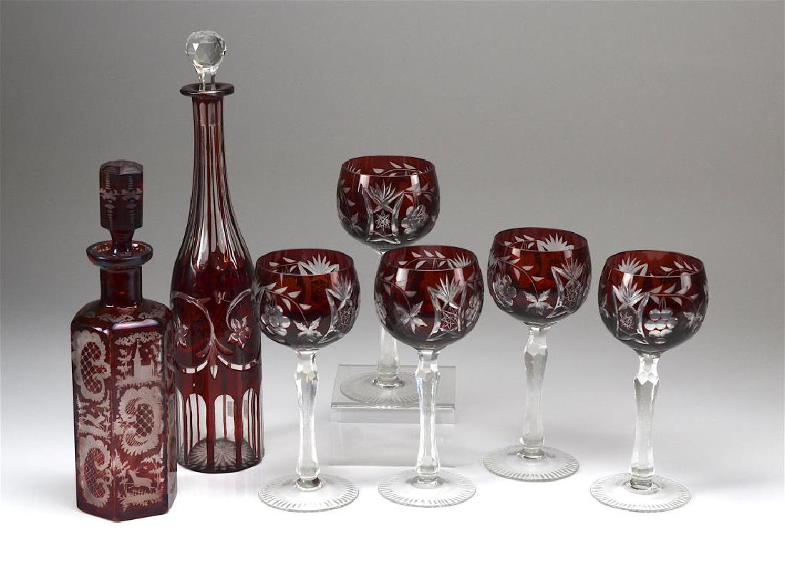 Lot of Ruby flashed glass (1 of 5)