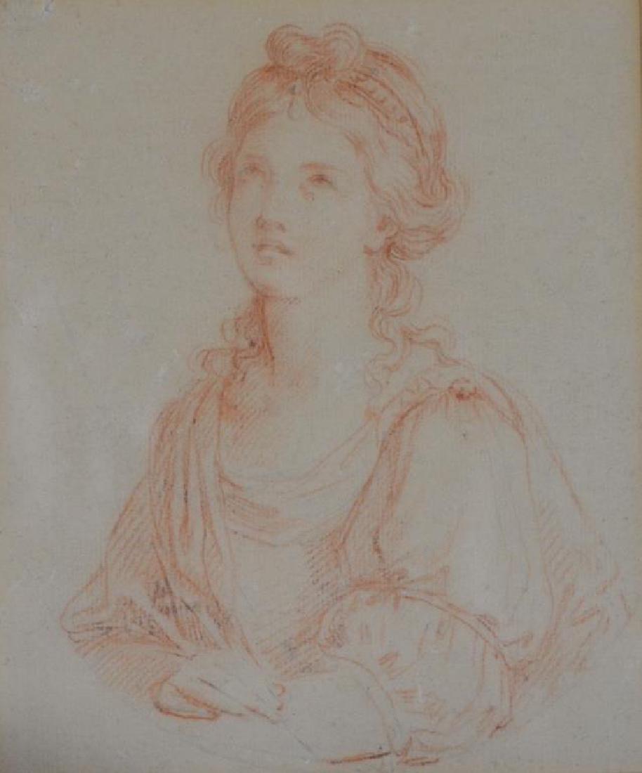 FRANCESCO BARTOLOZZI (Italian, 1727-1815): Portrait Study of Angelica Kauffmann 'Kauffman' (1741-1807) Graphite on paper 6.25 x 5 in. (sight) Provenance: The Estate of June Bramall, Oakville,