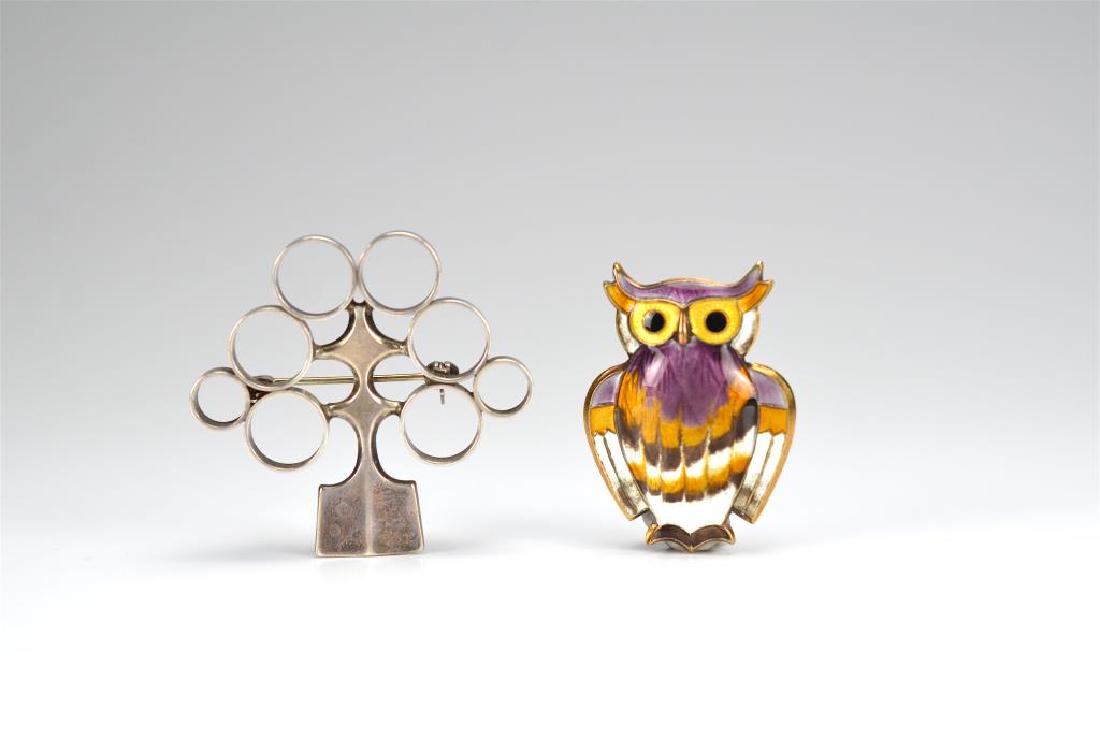 Two David Andersen modernist silver brooch/pins (1 of 4)