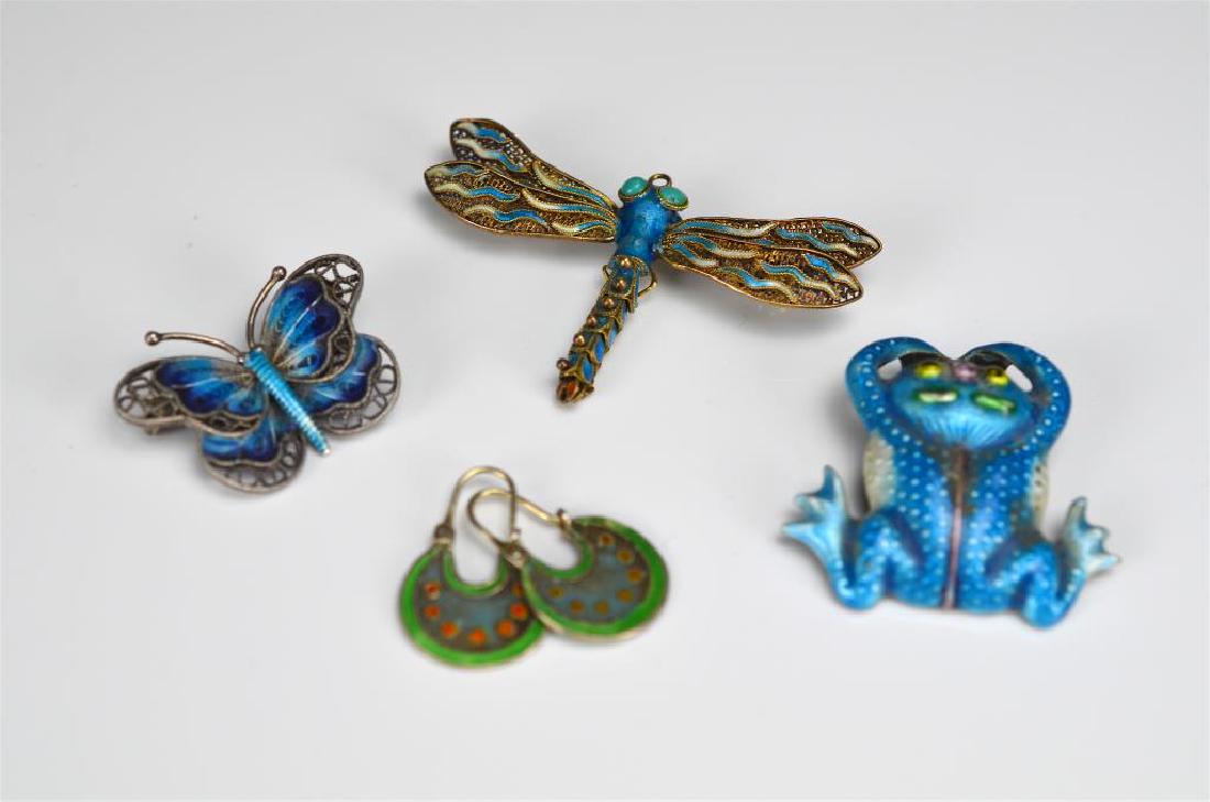 Group of Chinese silver and enamel jewellery (1 of 3)
