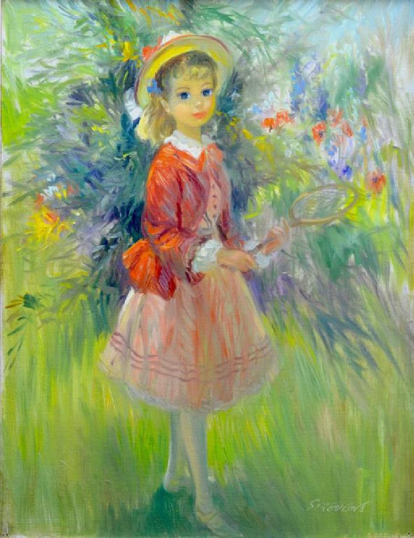 JOHN STREVENS (British, 1902â€“1990): Spring Time Oil on canvas Signed lower right 18 x 14 in. With Continental Art Galleries to frame versoTitled verso