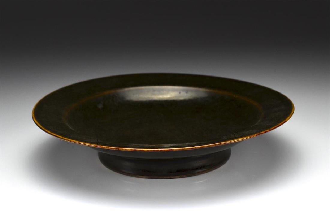 CHINESE TEA DUST GLAZED PORCELAIN DISH (1 of 7)