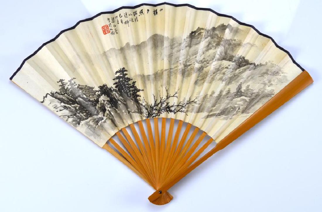 CHINESE PAPER FAN BY LIANG BOYU 梁伯譽 (1 of 7)
