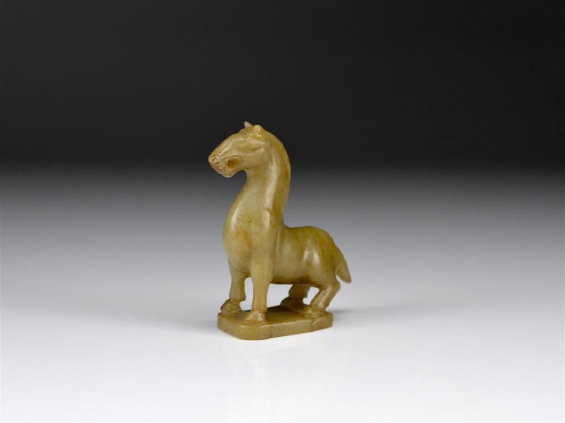 CHINESE GREEN JADE STANDING HORSE (1 of 5)