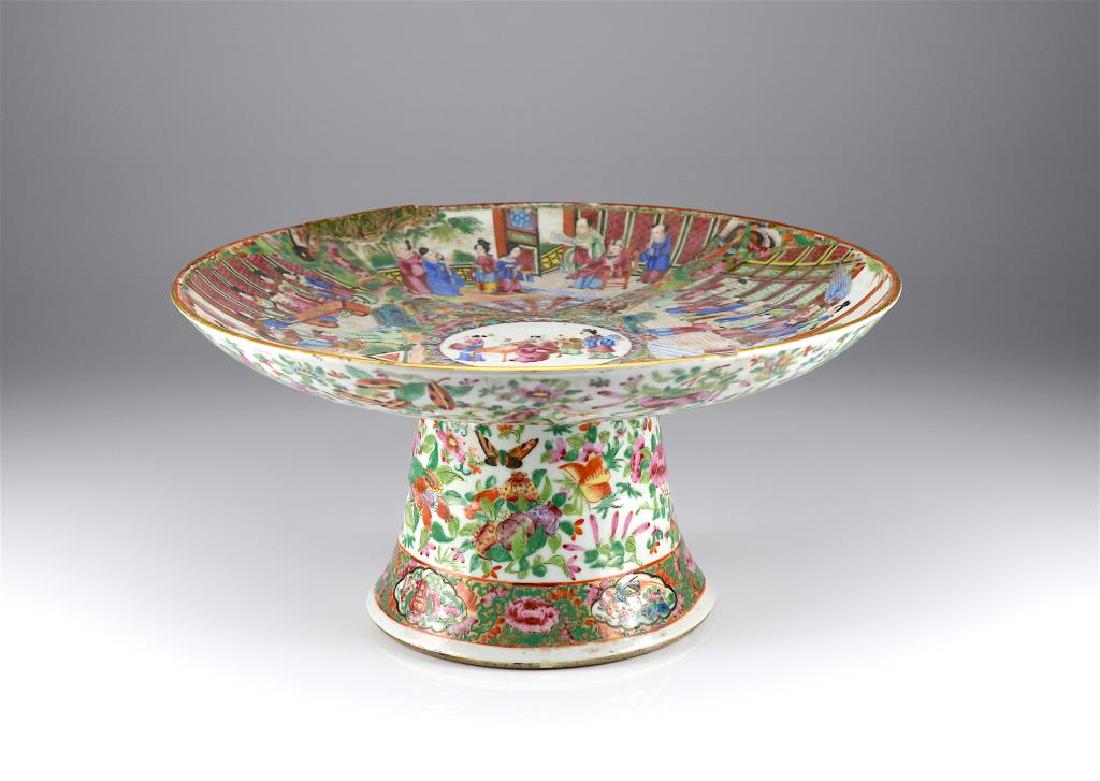 LARGE CANTON FAMILLE ROSE MEDALLION STEM CHARGER (1 of 1)