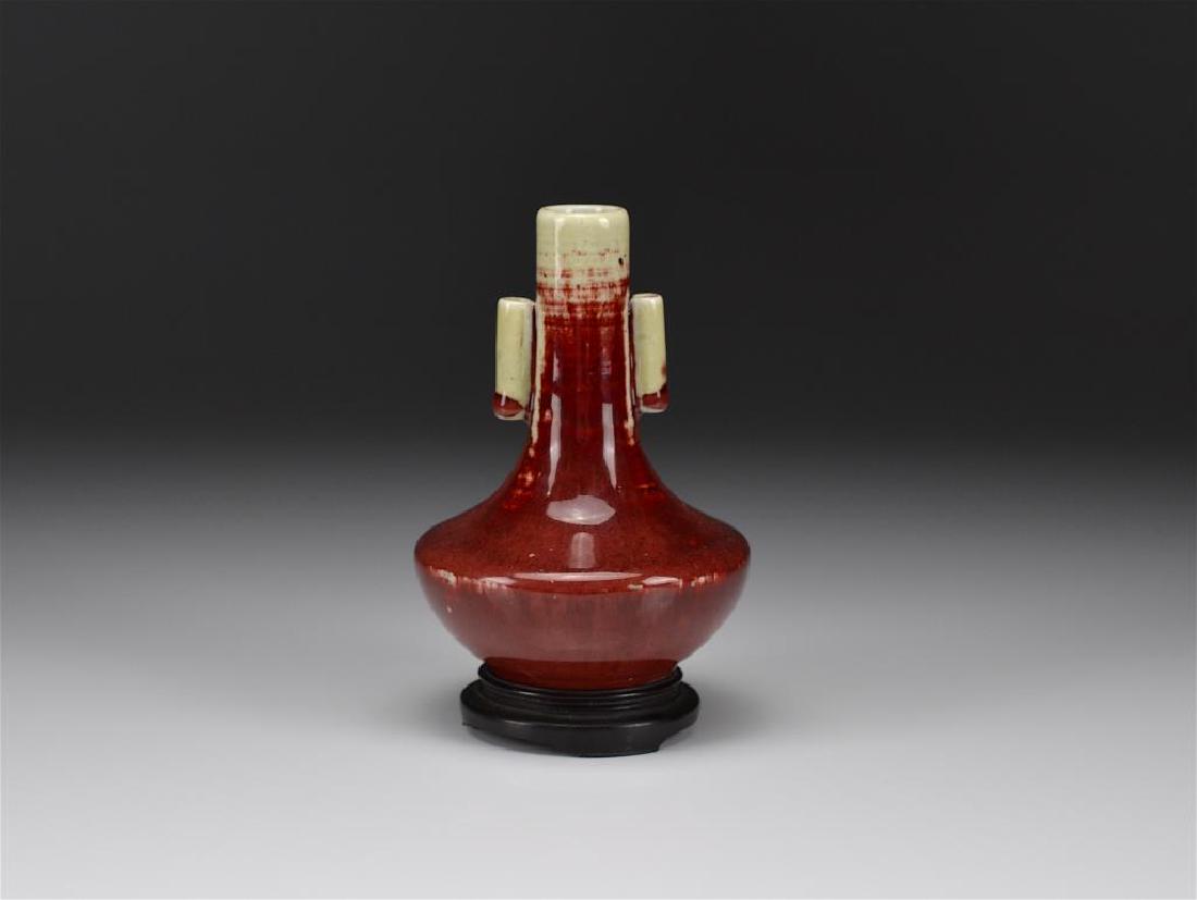 CHINESE FLAMBE GLAZED PORCELAIN ARROW VASE (1 of 7)