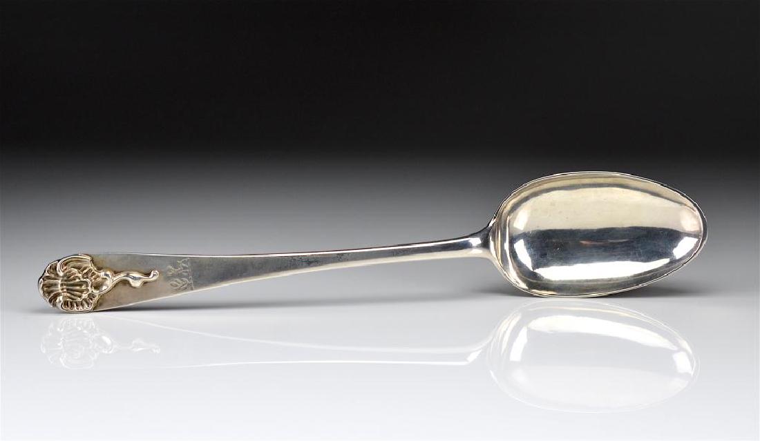 18th C DUTCH SILVER RAGOUT SPOON (1 of 8)