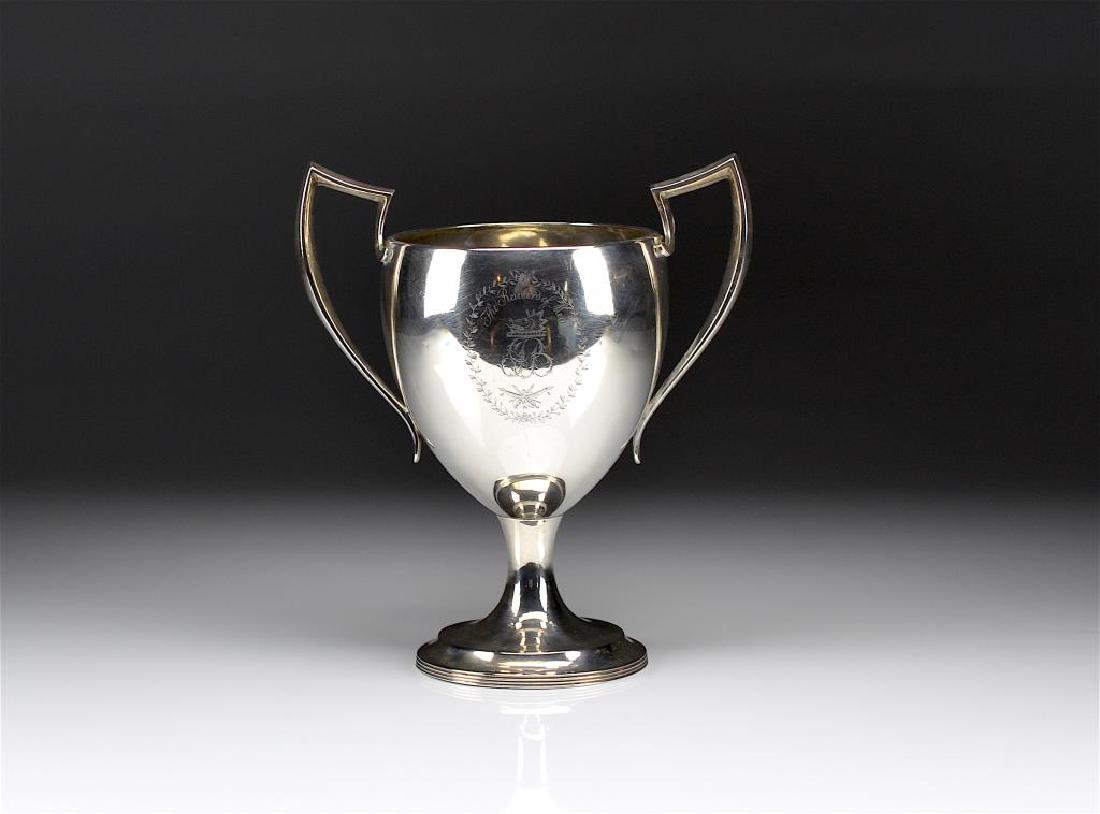 GEORGIAN IRISH TWO HANDLED SILVER LOVING CUP (1 of 4)