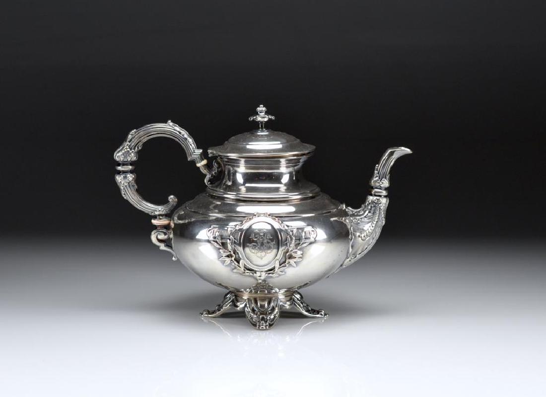 FRENCH 19th C SILVER TEAPOT (1 of 7)