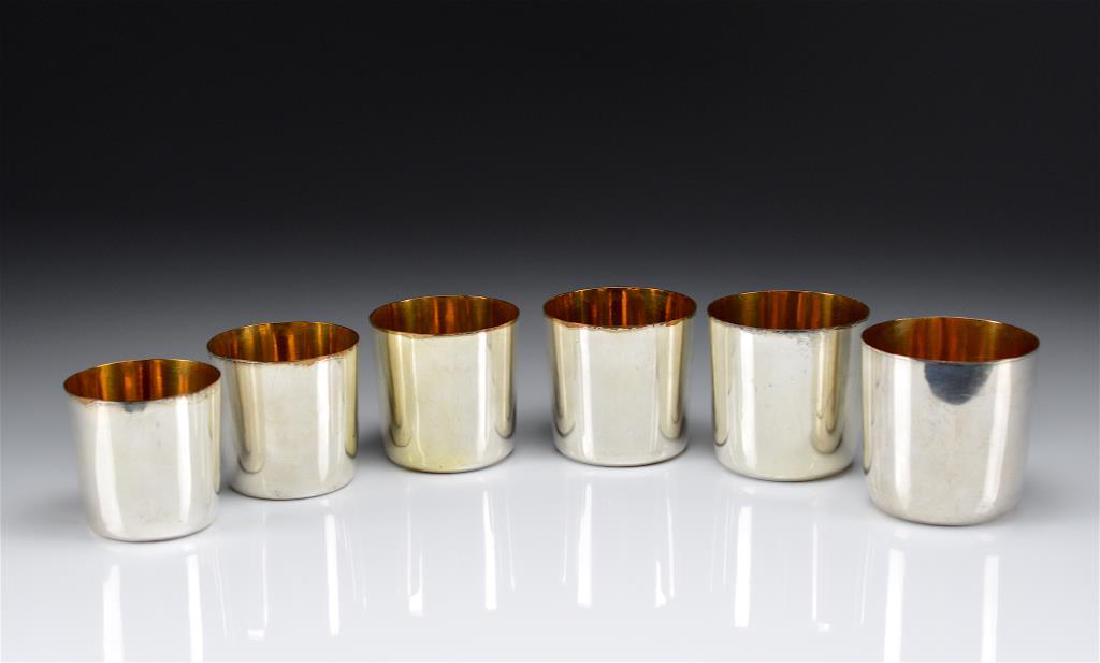 SET OF SIX NESTING SHEFFIELD PLATE TUMBLERS (1 of 3)