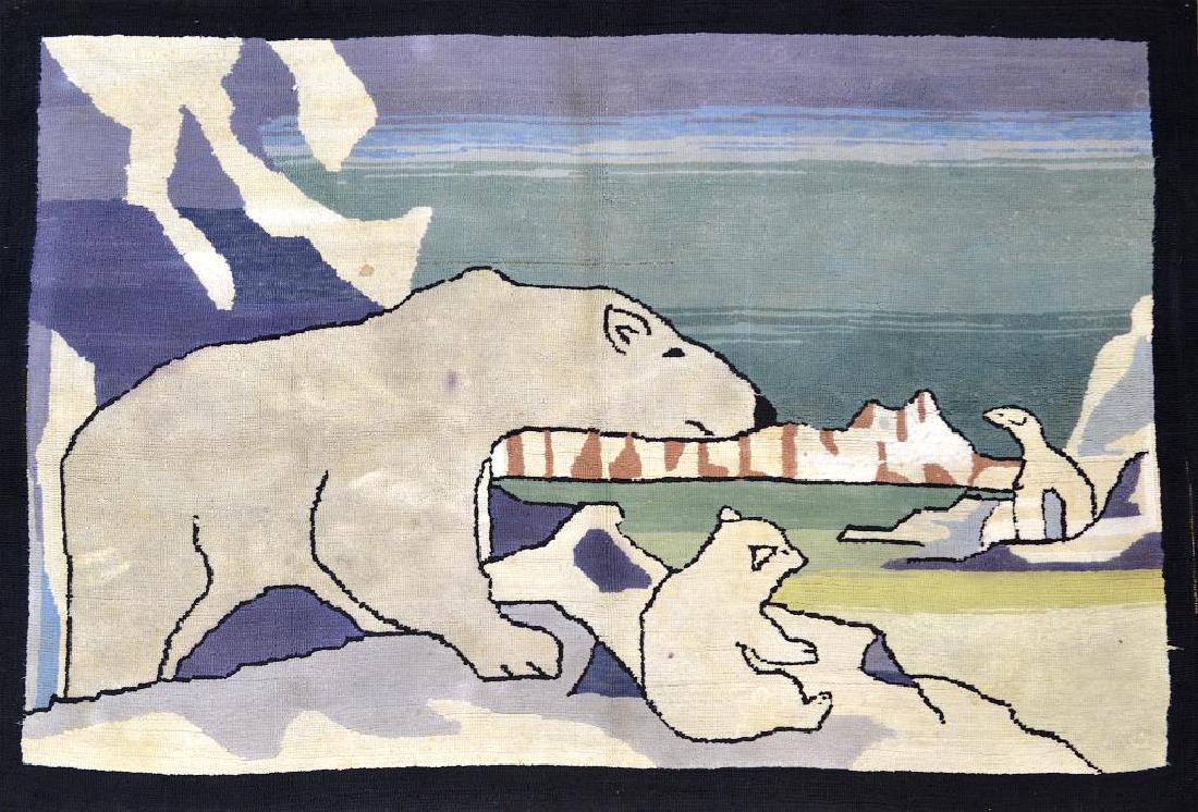 GRENFELL POLAR BEAR AND CUBS HOOKED MAT (1 of 1)