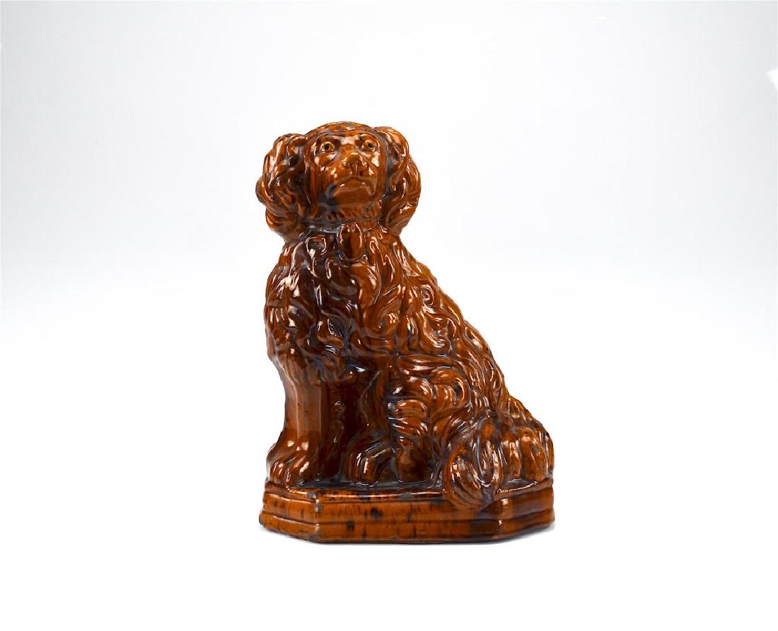 ONTARIO REDWARE SPANIEL FORM PENNY BANK (1 of 1)