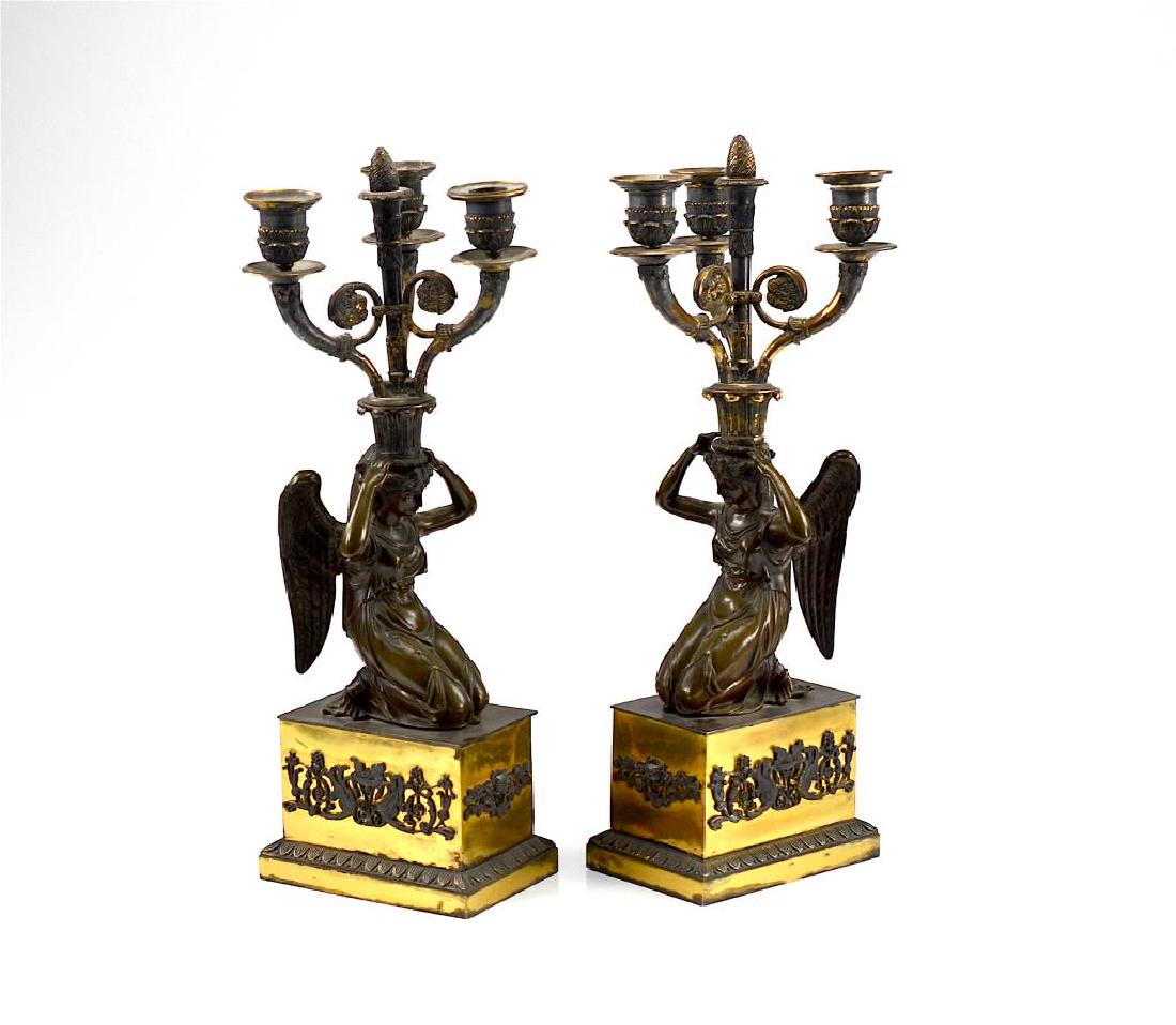 PAIR OF FRENCH EMPIRE BRONZE CANDELABRA (1 of 11)