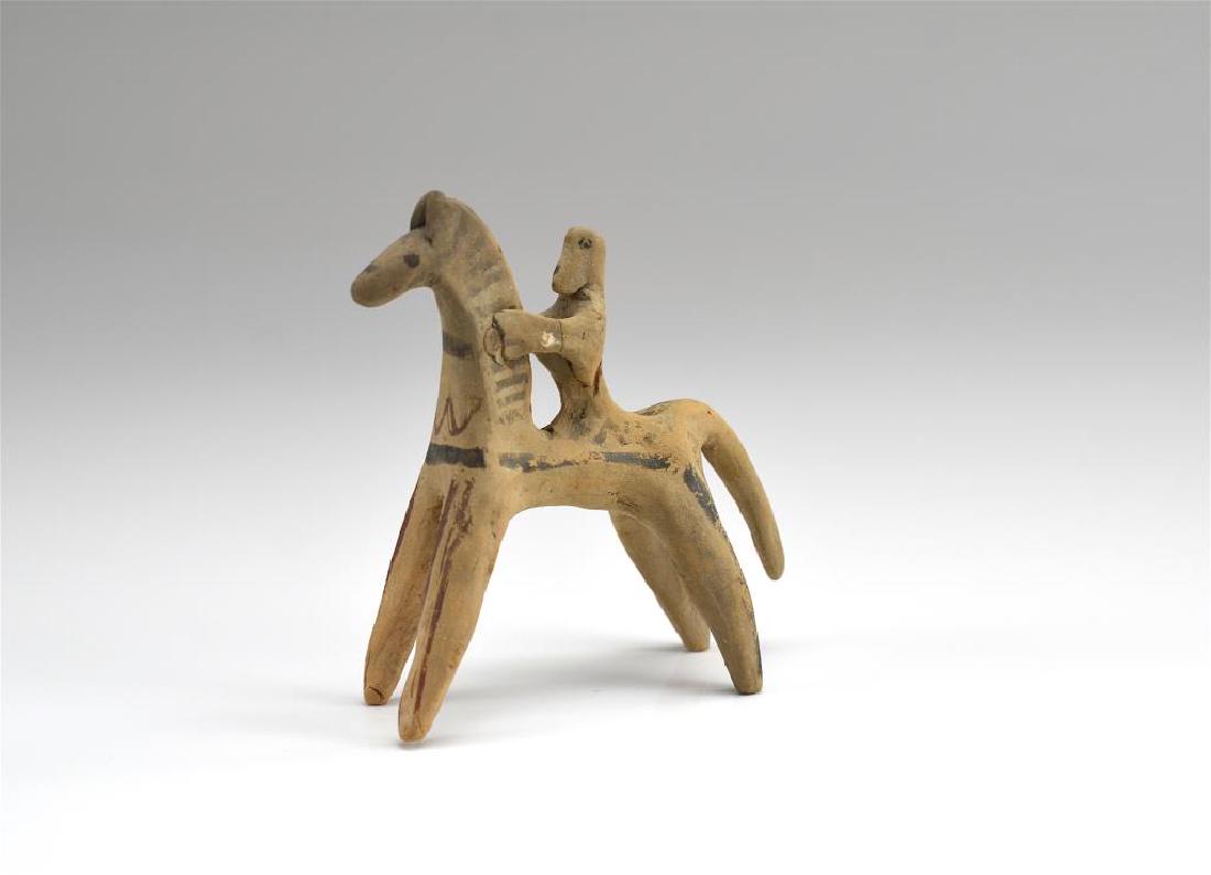 AN ANCIENT BOEOTIAN TERRACOTTA HORSE AND RIDER (1 of 1)