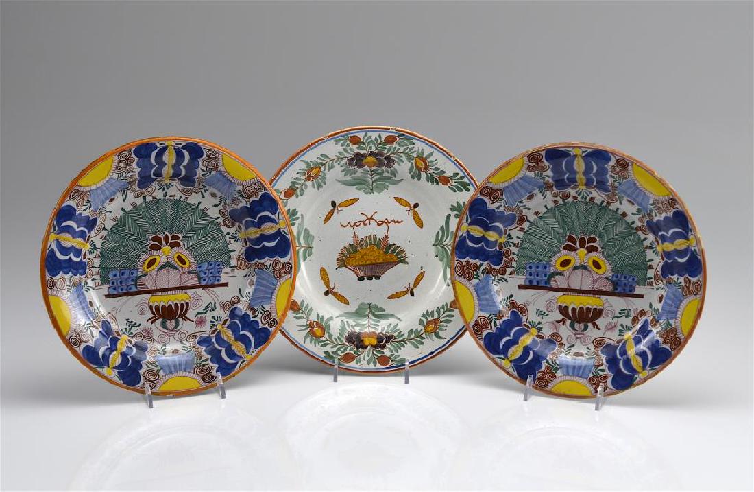 THREE DUTCH DELFT POTTERY PLATES (1 of 1)