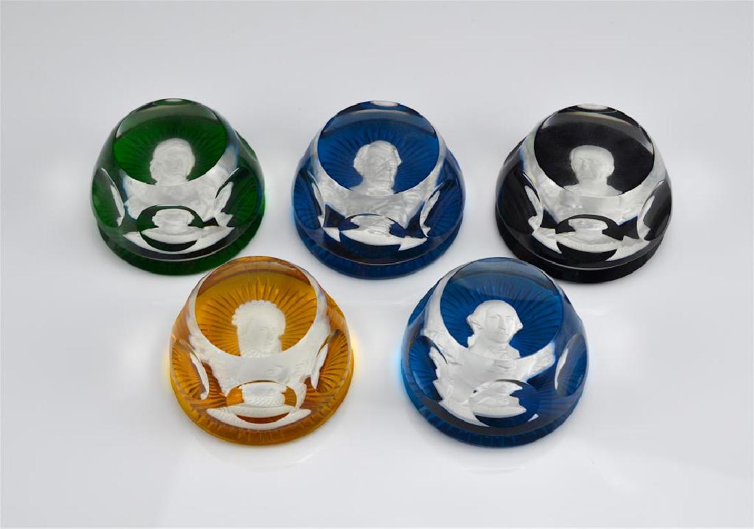 Five Baccarat Sulphide glass paperweights (1 of 2)