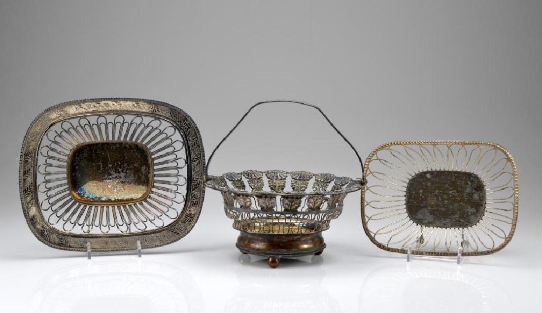 Three silver plate wirework baskets (1 of 5)