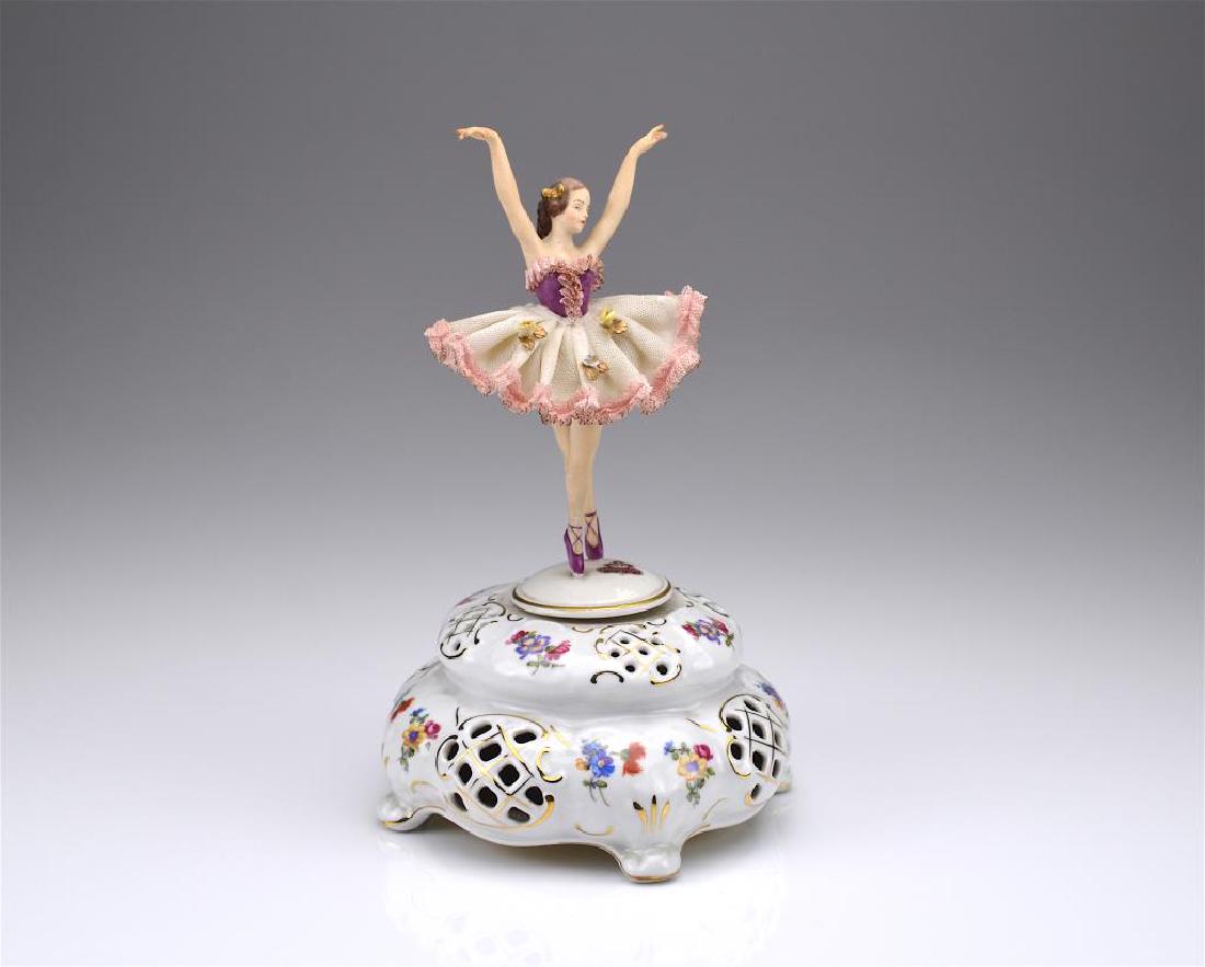 German porcelain music box w/ ballerina figure (1 of 8)