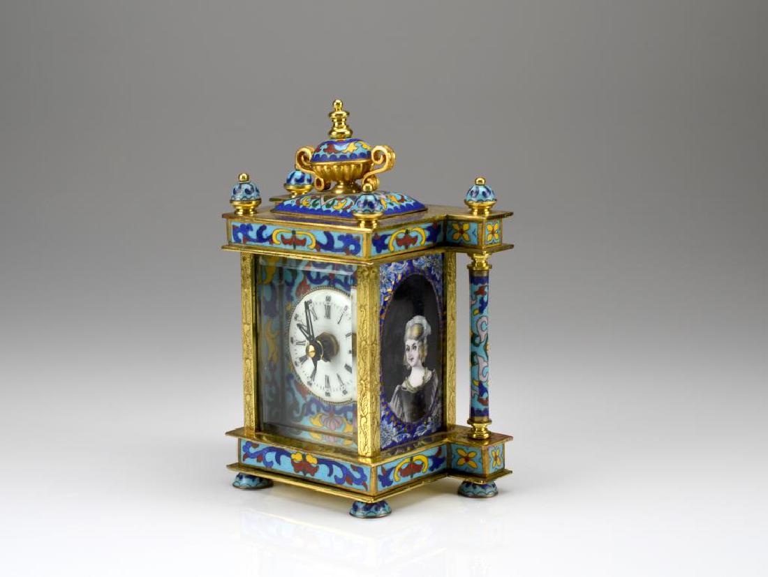 Cloisonne and enamel desk clock (1 of 3)