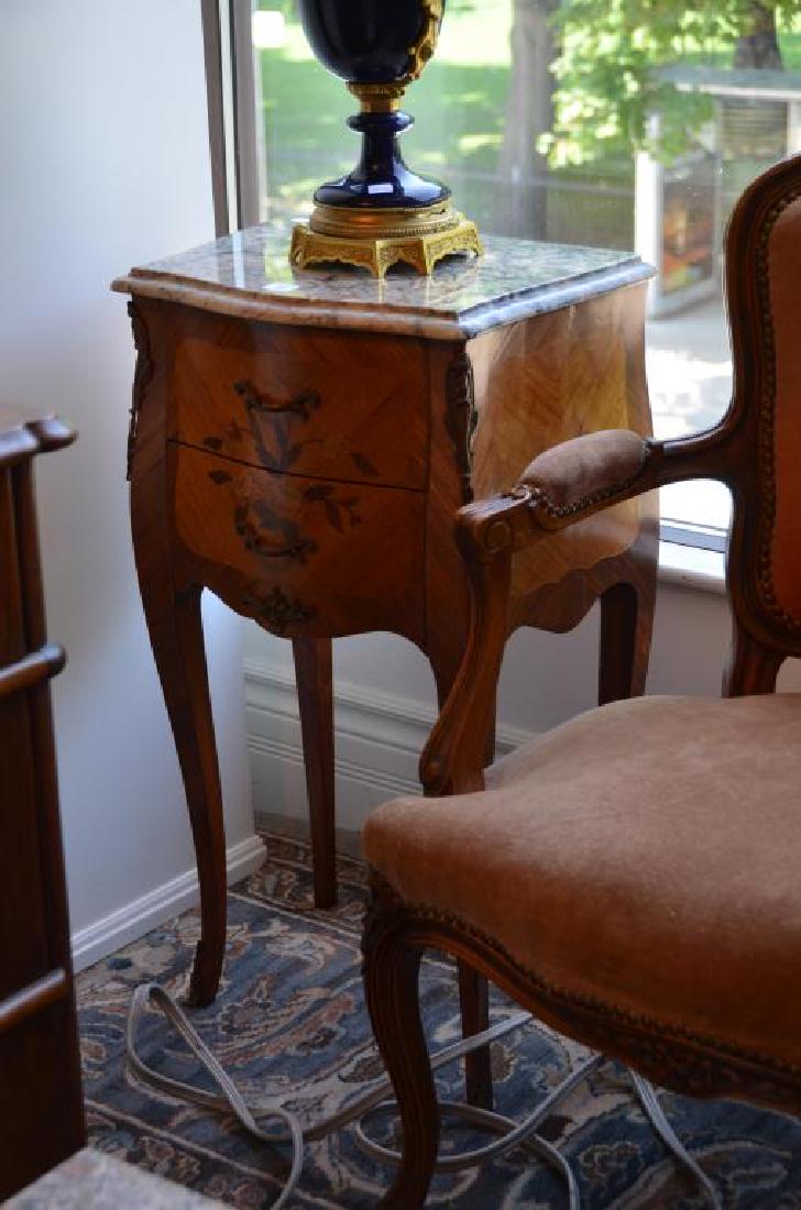 French inlaid marble top side table (1 of 1)