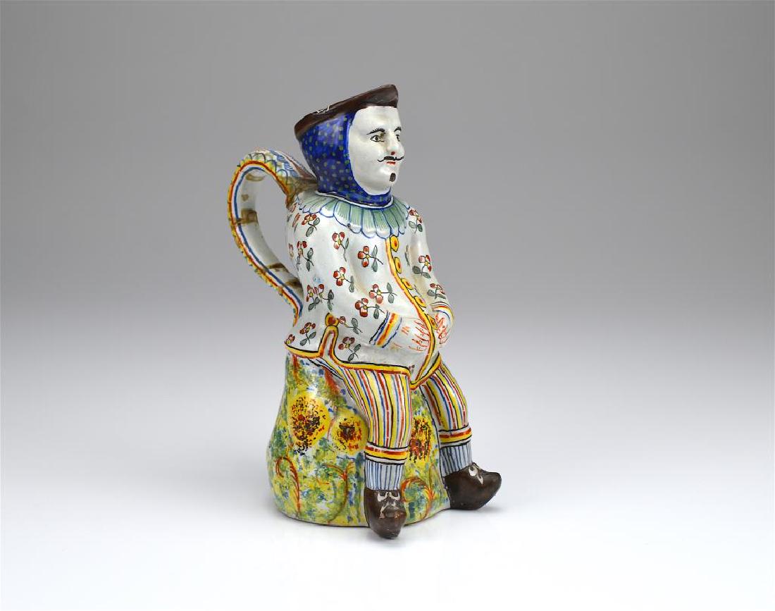 French faience pottery figural Jacquot jug (1 of 4)