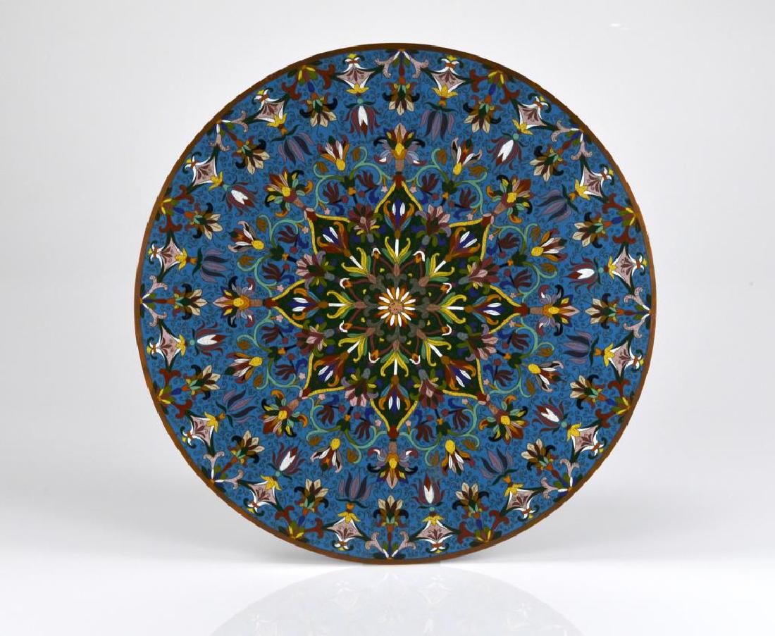 CHINESE CLOISONNE ENAMELLED CIRCULAR PLAQUE (1 of 4)