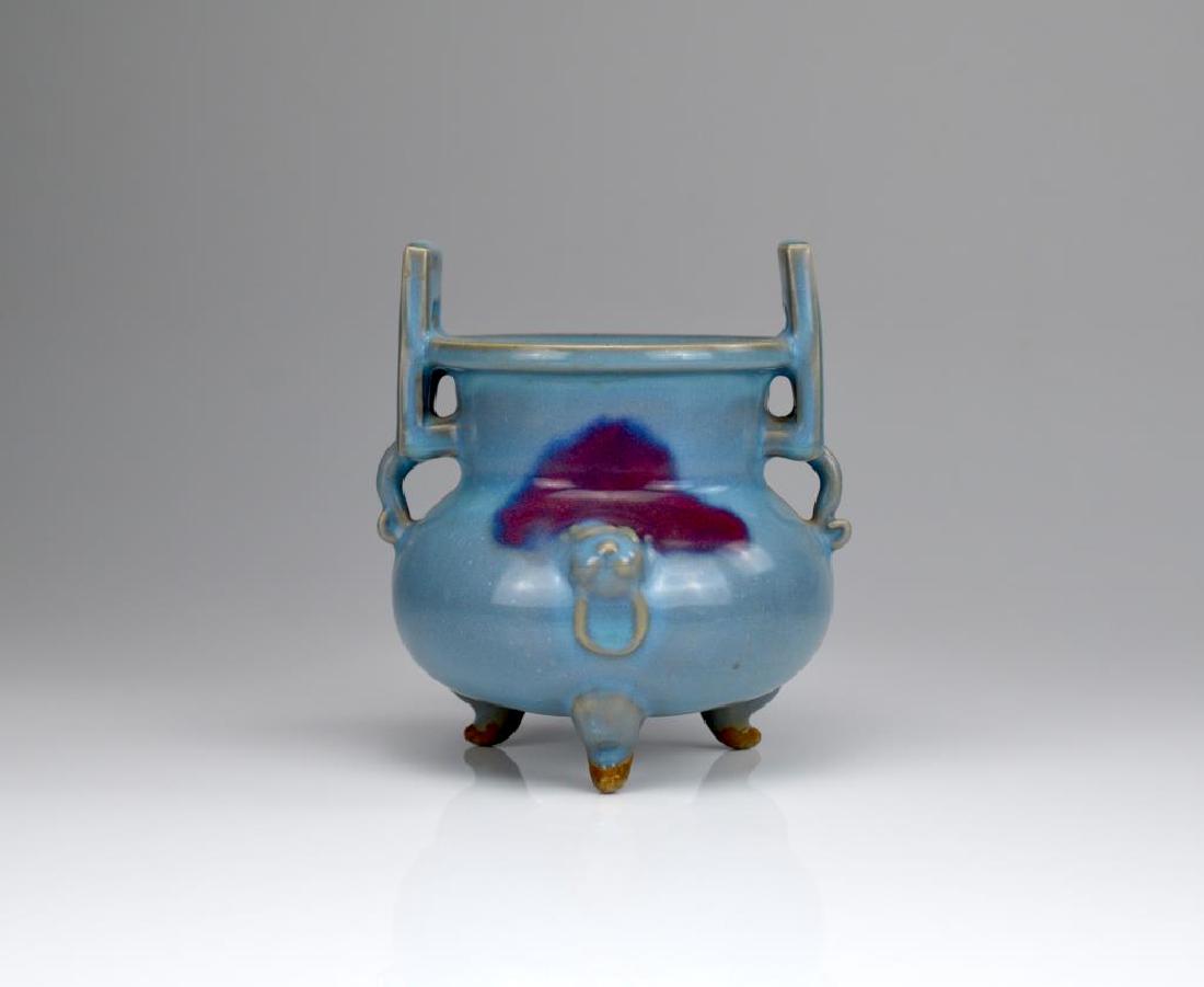 CHINESE JUN WARE STYLE POTTERY CENSER (1 of 4)