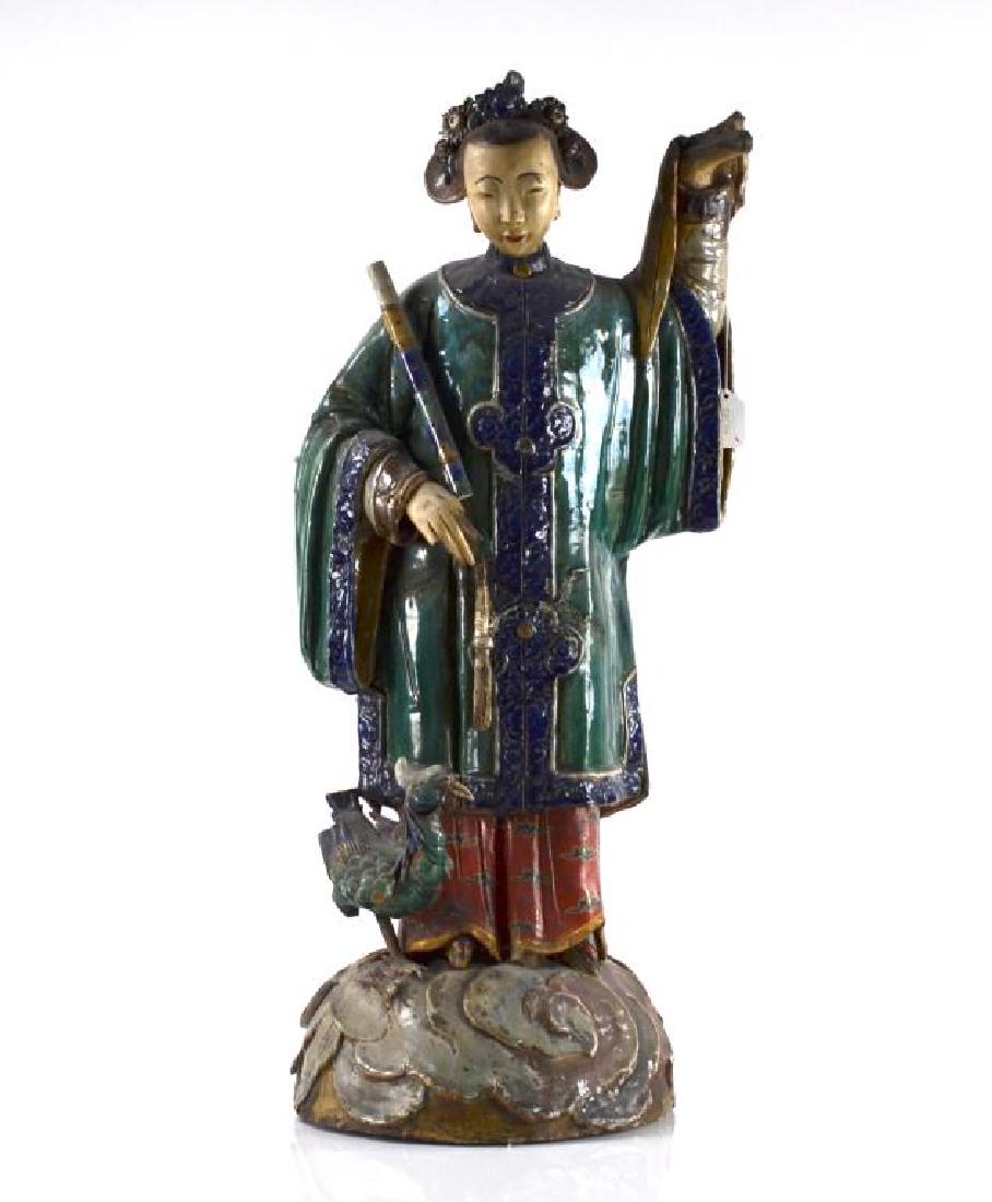 19TH C. POLYCHROME GLAZED POTTERY FIGURE (1 of 12)