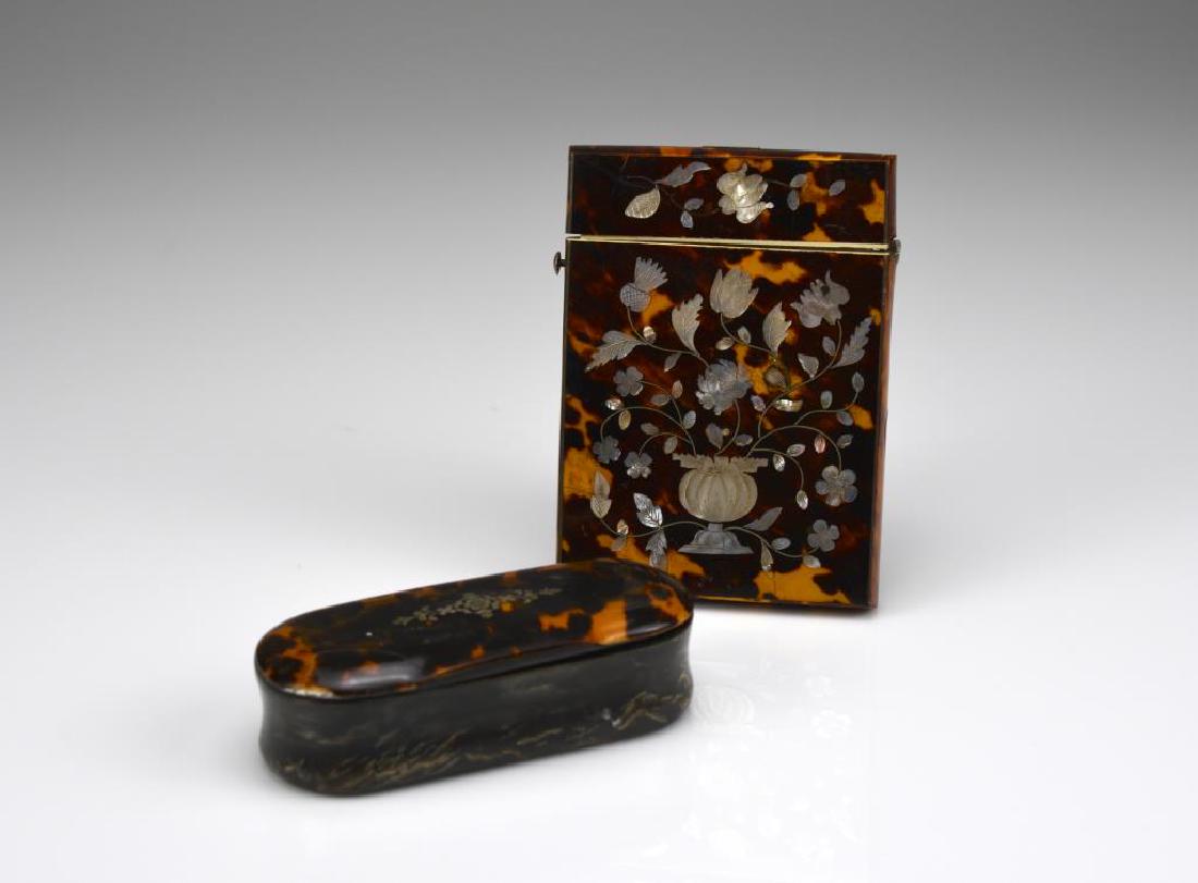 Two antique English tortoiseshell boxes (1 of 2)