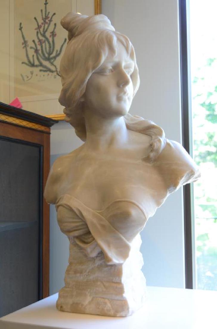 Art Nouveau alabaster bust of a young female (1 of 3)