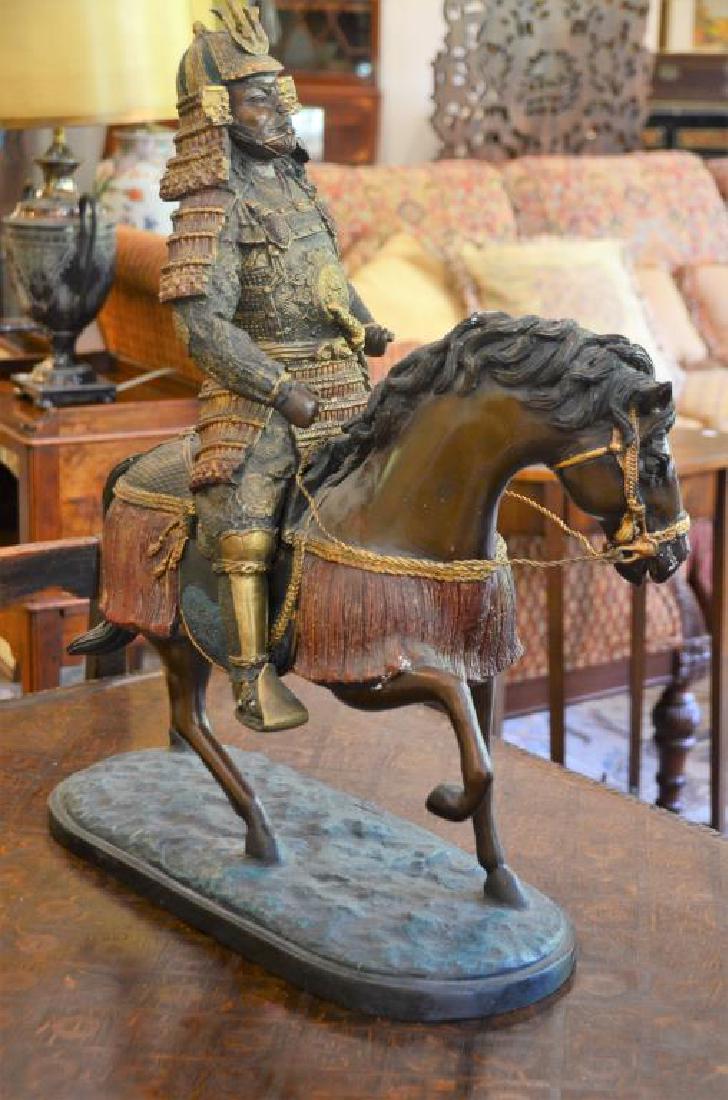 Bronze Japanese Samurai sculpture (1 of 2)