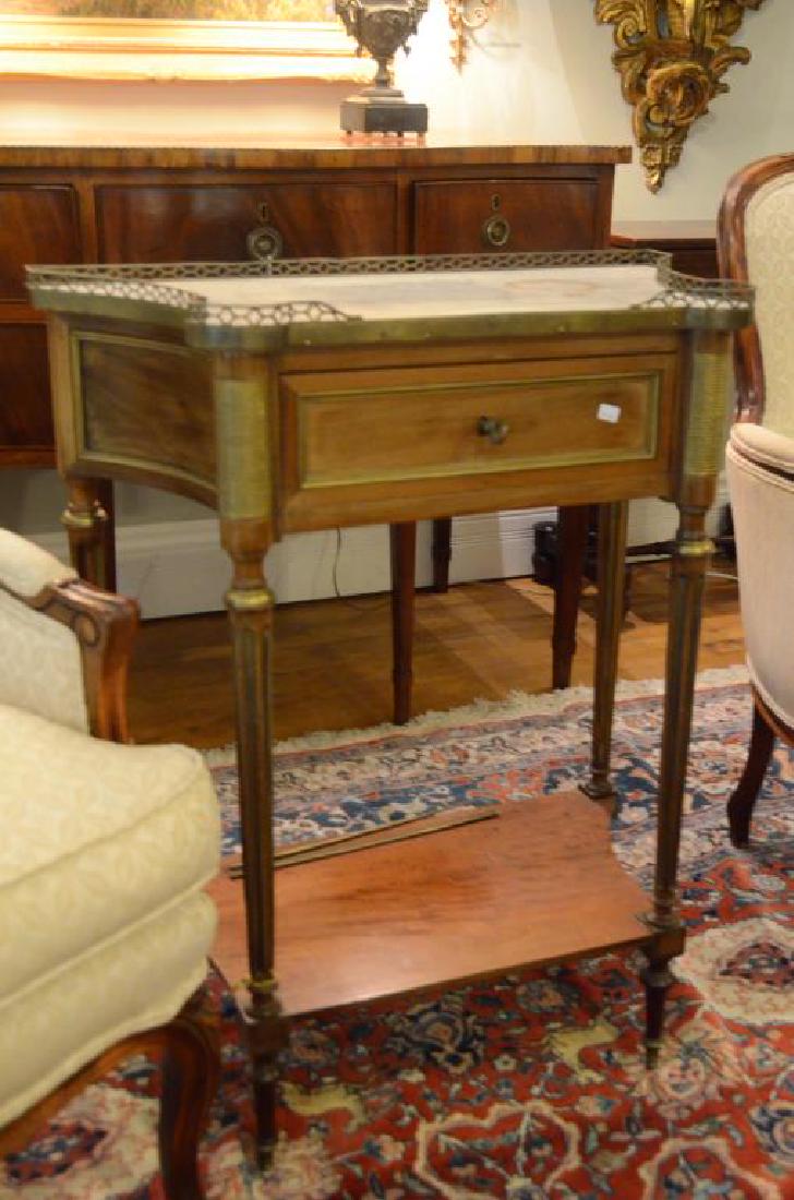 French marble top side table with gallery (1 of 2)