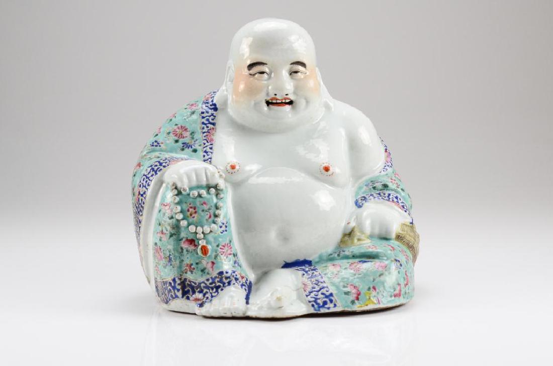 CHINESE REPUBLICAN FAMILLE ROSE PORCELAIN BUDDHA (1 of 7)