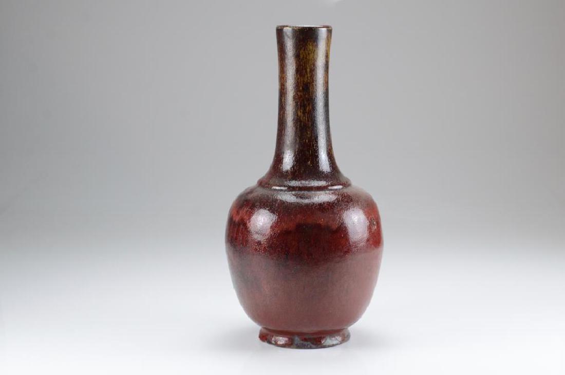 CHINESE FLAMBE GLAZED PORCELAIN BOTTLE VASE (1 of 6)