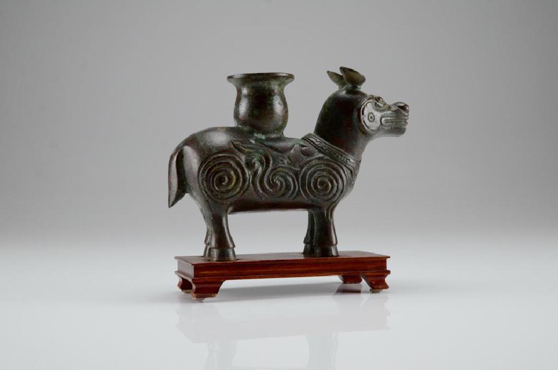 CHINESE BRONZE ARCHAISTIC BEAST FORM ZUN VASE (1 of 20)