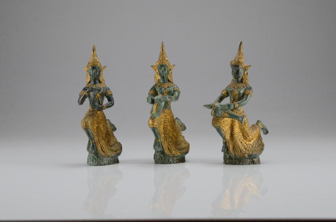 THREE THAI BRONZE DANCER MUSICIANS (1 of 3)