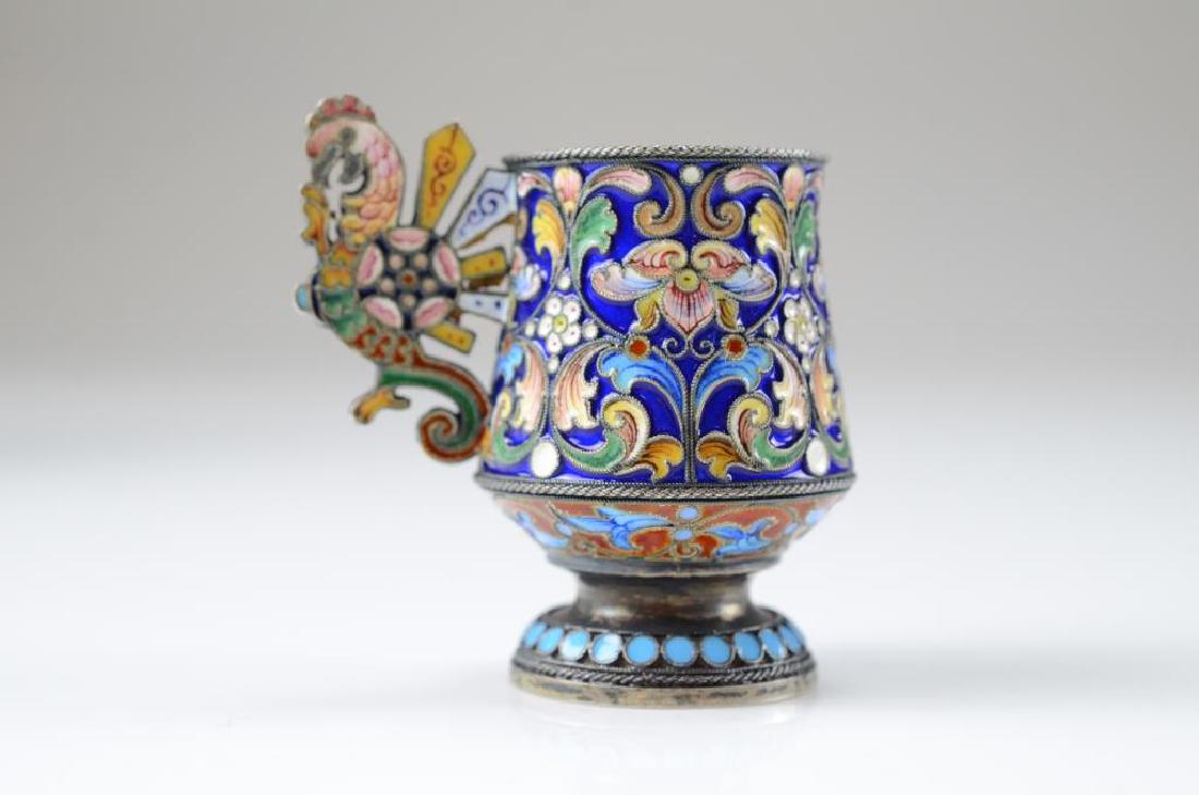 Russian silver and enamel vodka cup (1 of 7)