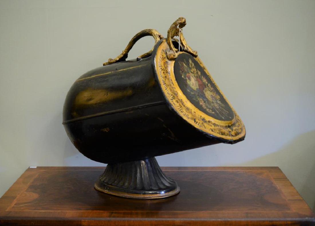 19th C tole painted coal scuttle (1 of 1)