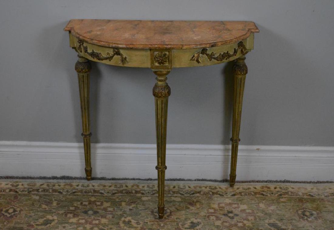 Antique Italian demi lune console table (1 of 2)